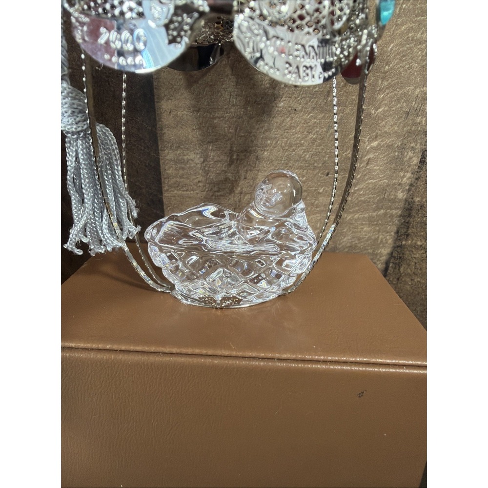 Lenox Millennium‎ 2000 Y2K Baby's 1st Christmas Crystal Ornament Hot Air Ballon - Picture 3 of 16